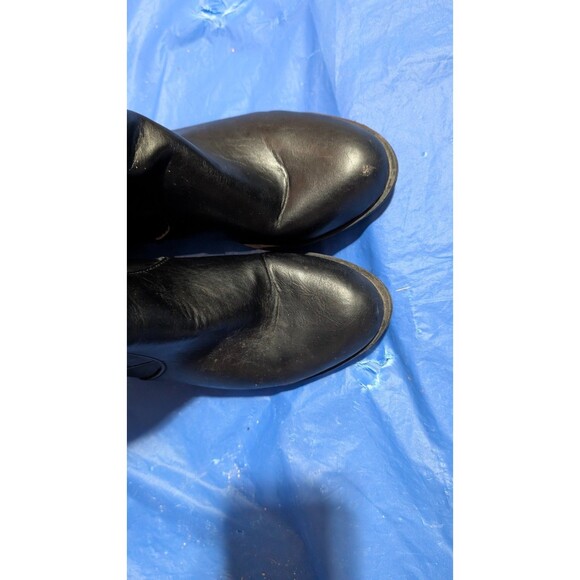 Womens sz 8.5 black knee high boc boots leather upper with  Zipper & buckle US - Picture 7 of 10